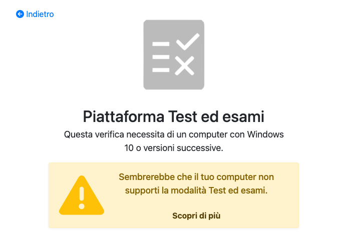 Indicazione di errore