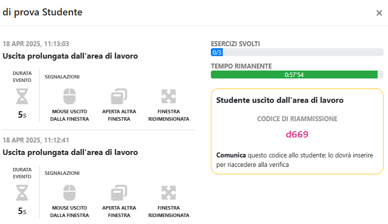menù studente